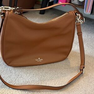 kate spade Brown Leather Shoulder Bag with Gold Hardware